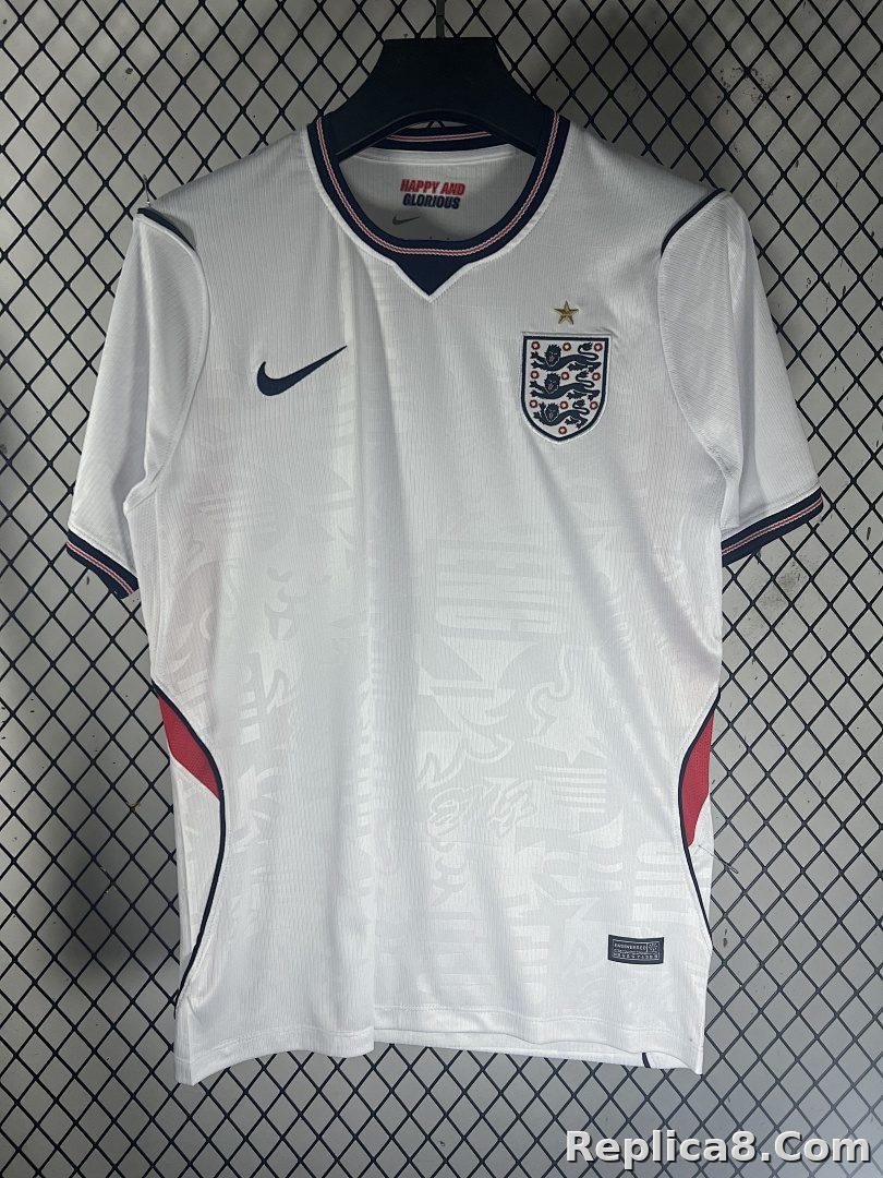 White England Home Jersey - detail