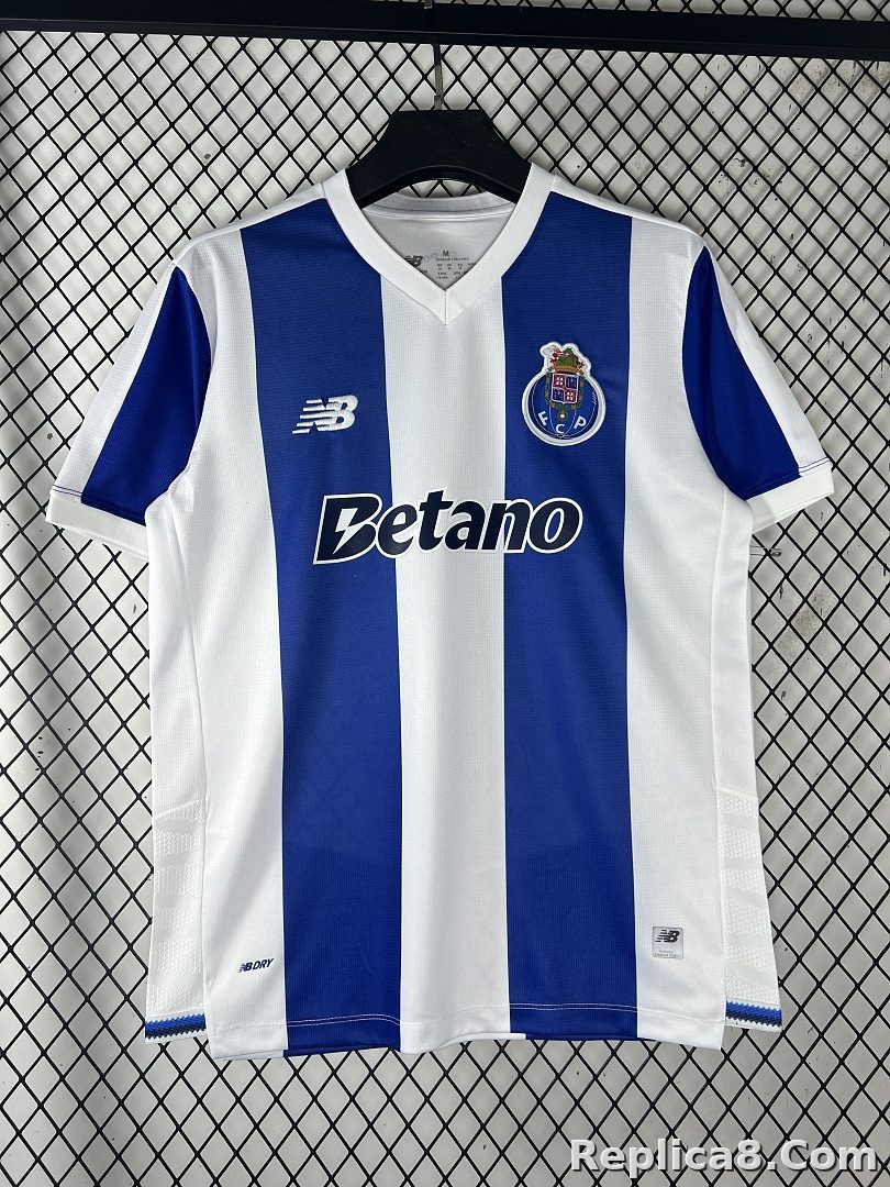 Blue White Porto Home Jersey - detail