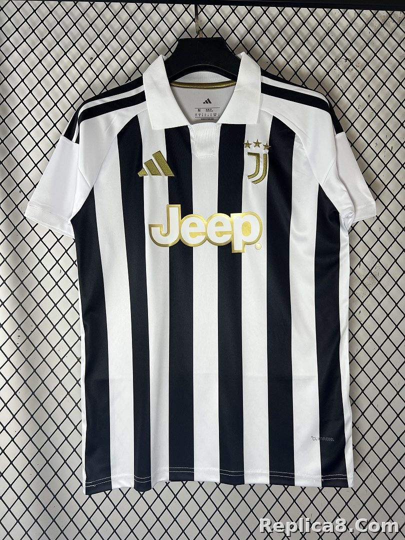 Black White Juventus Home Jersey - detail