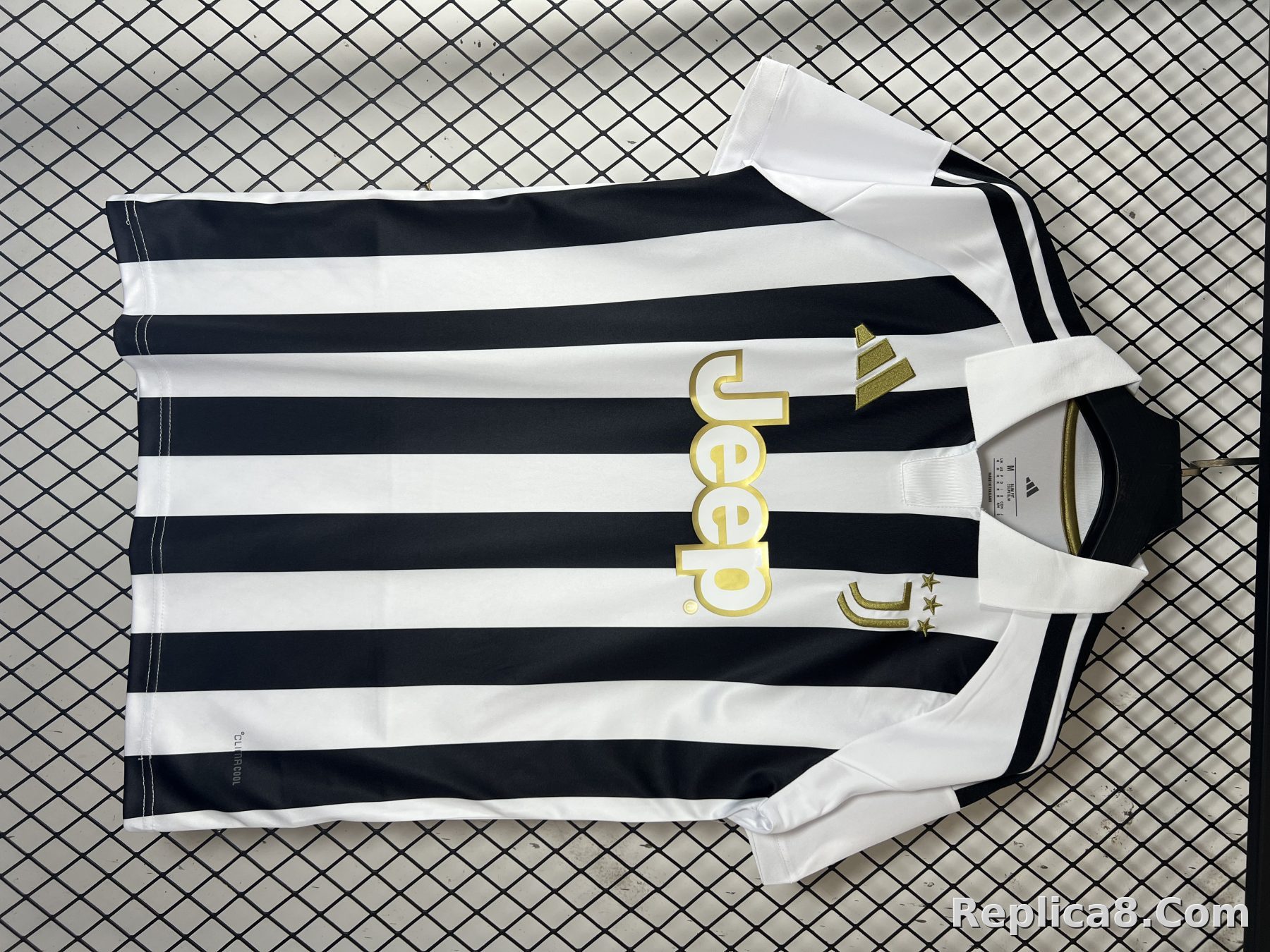 Black White Juventus Home Jersey - detail