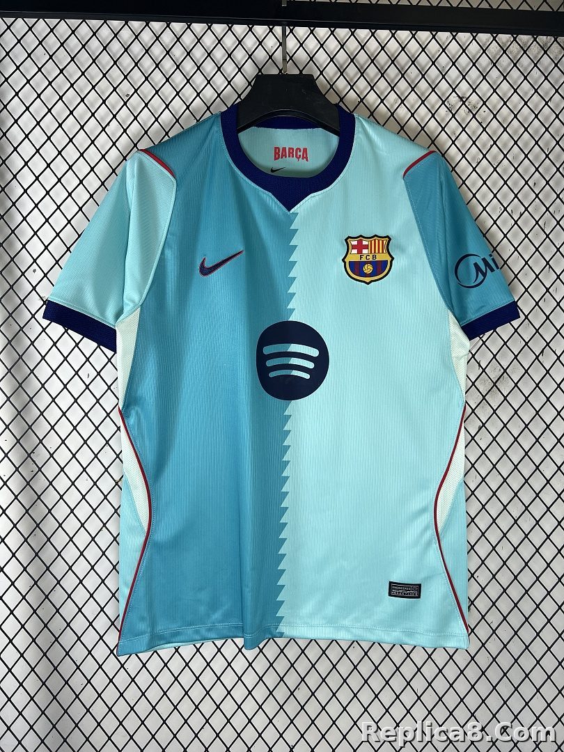 Light Blue Barcelona Second Away Jersey - detail