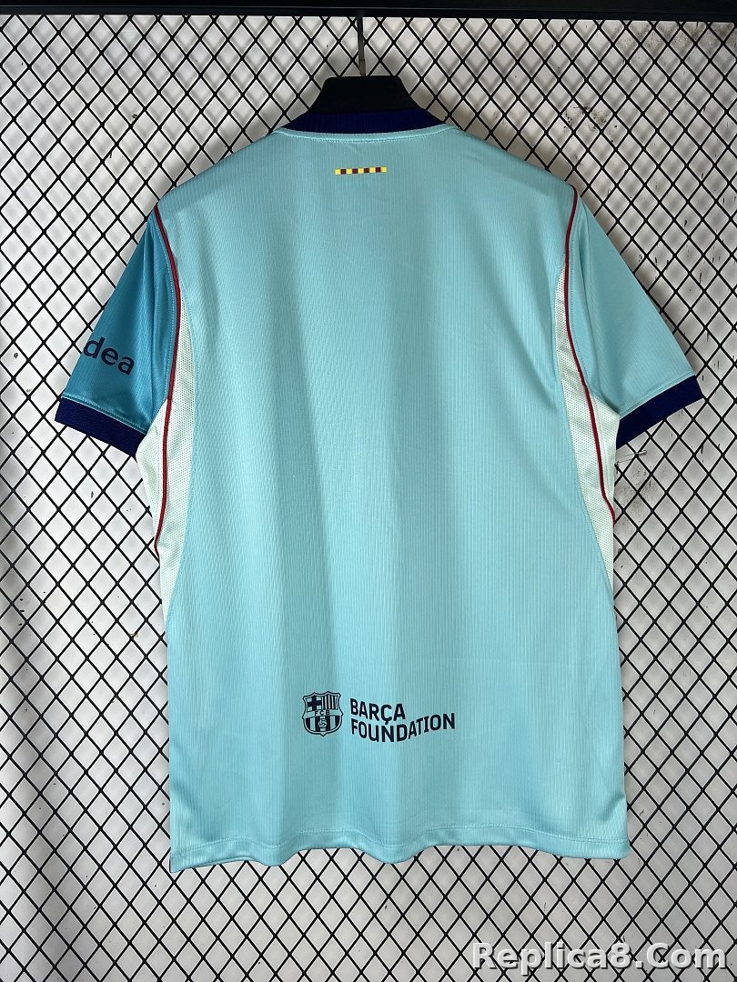 Light Blue Barcelona Second Away Jersey - detail