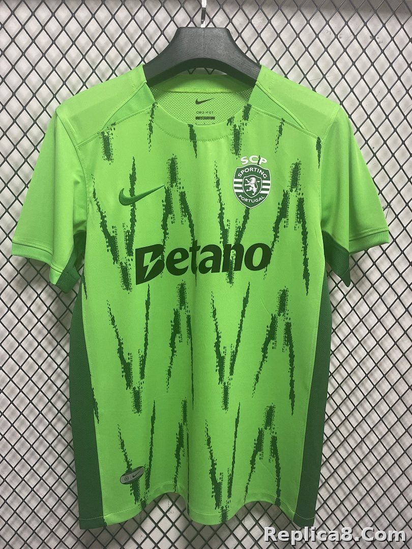 Sporting Lisbon Second Away Jersey Green S-4 XL - detail
