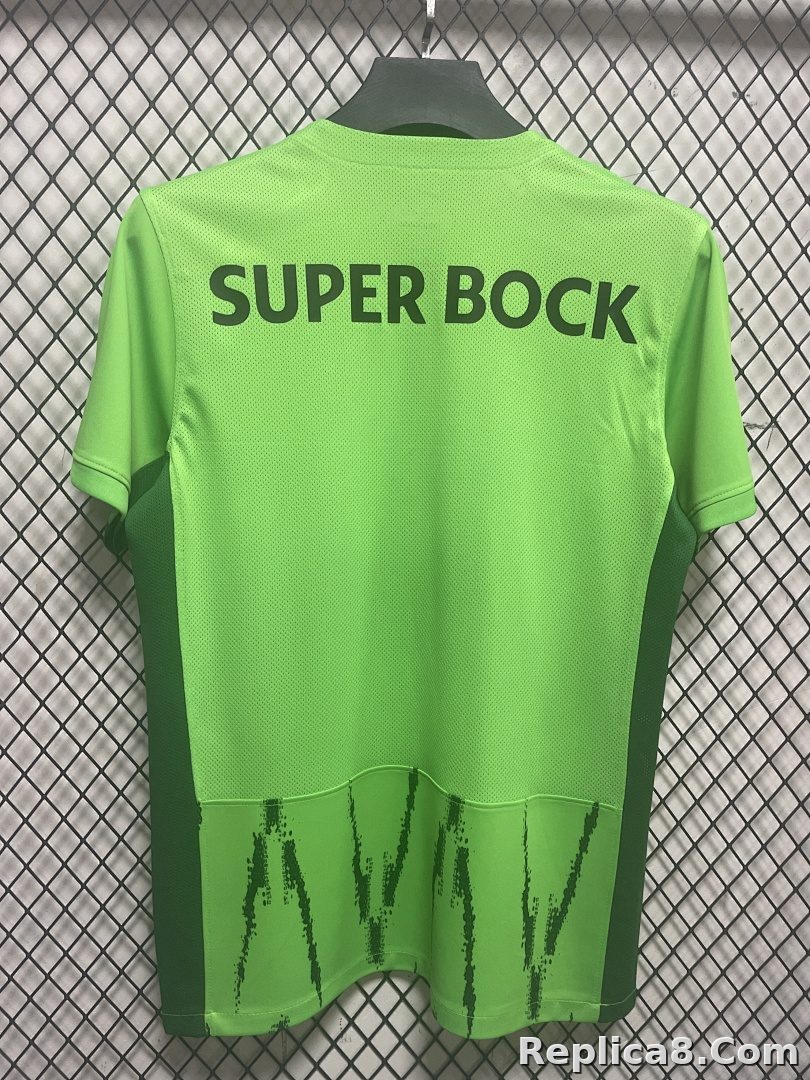 Sporting Lisbon Second Away Jersey Green S-4 XL - detail