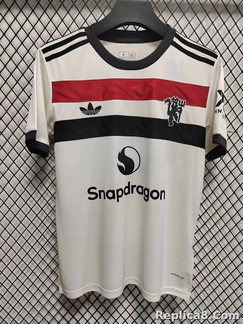 Manchester United Second Away Jersey White S-4 XL - detail